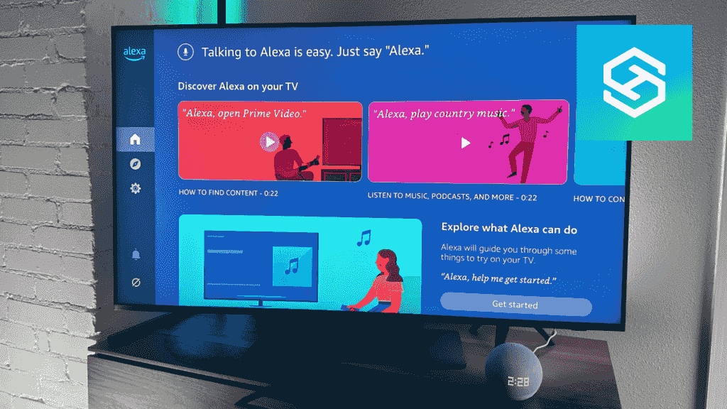 Echo in front of Samsung TV