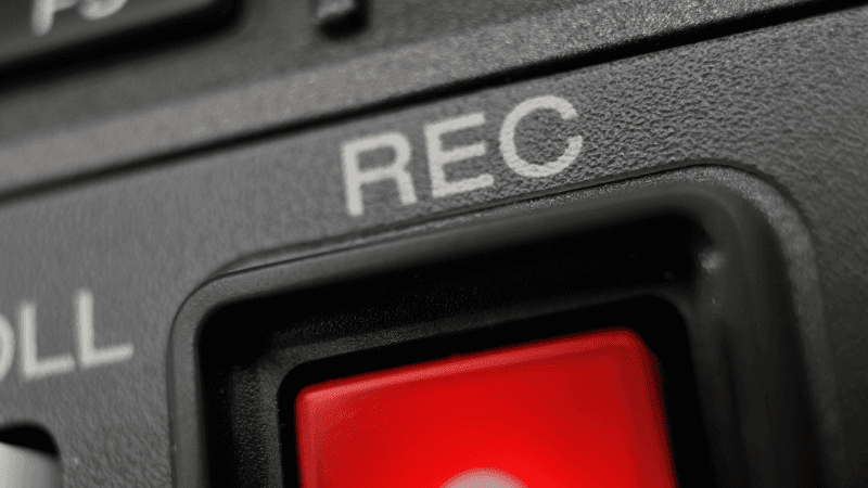 A recording button on a camera