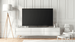 Smart TV in a modern white living room