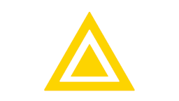 A hollow yellow triangle with a solid yellow triangle inside.