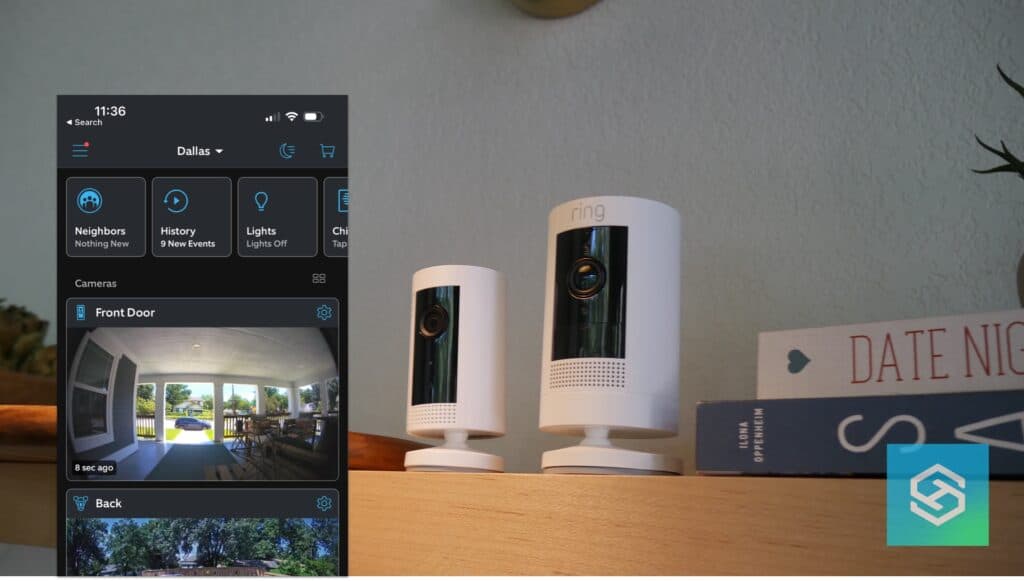 Ring cameras with ring app screenshot