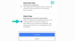 Delete facebook page or account