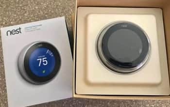 Nest thermostat in box