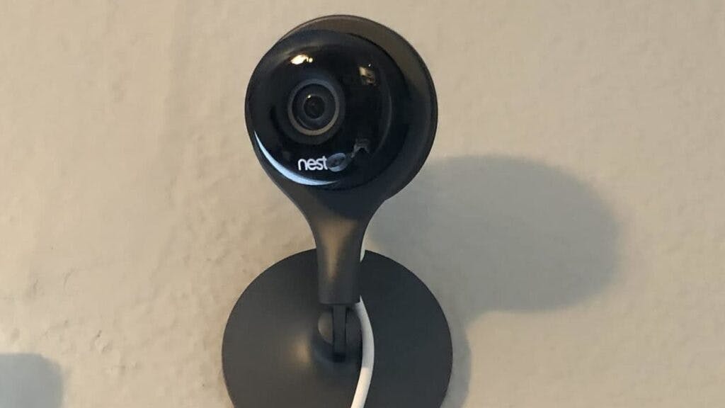 nest indoor cam wired and mounted