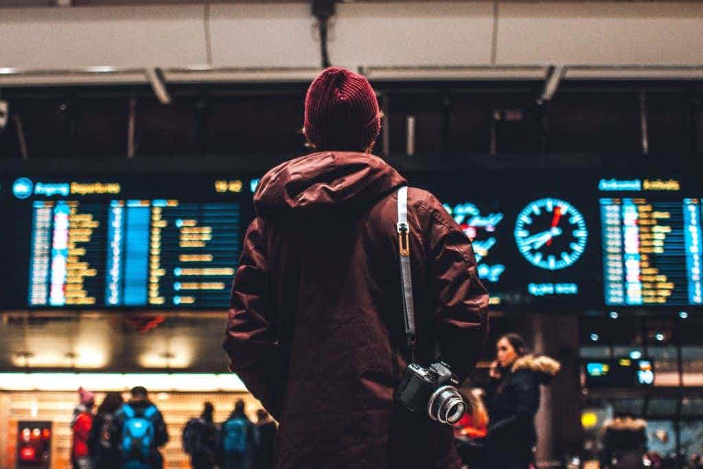 Man traveling in airport