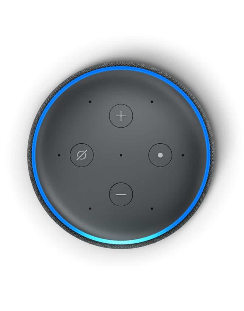 Aerial view of amazon echo dot