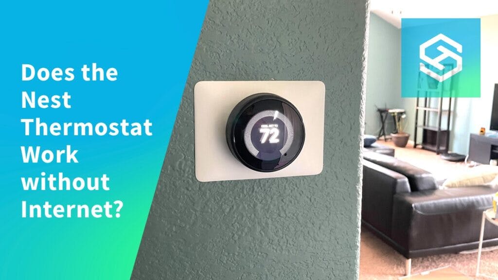 Nest thermostat on wall