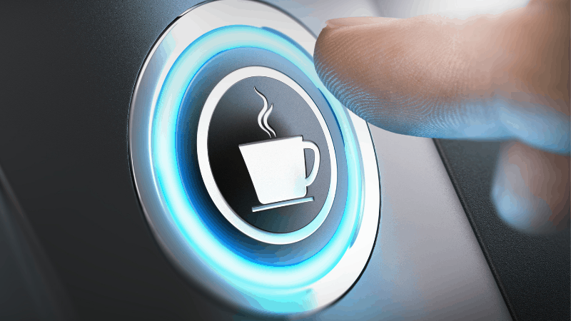 coffee maker button with ring light