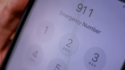 A smartphone with 911 dialed on it.