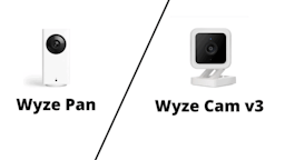 Wyze cam and Wyze v3 pan side by side