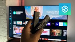 Firestick in front of Samsung TV