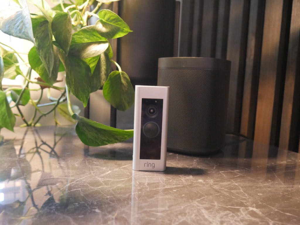 Ring doorbell pro with plant