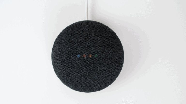 Black google nest mini speaker