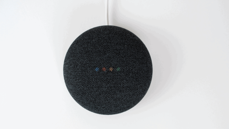 Black google nest mini speaker