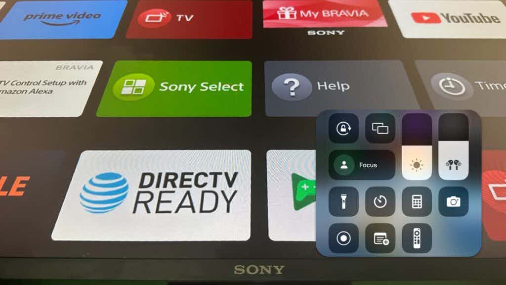 Sony Tv with iPhone screen shot