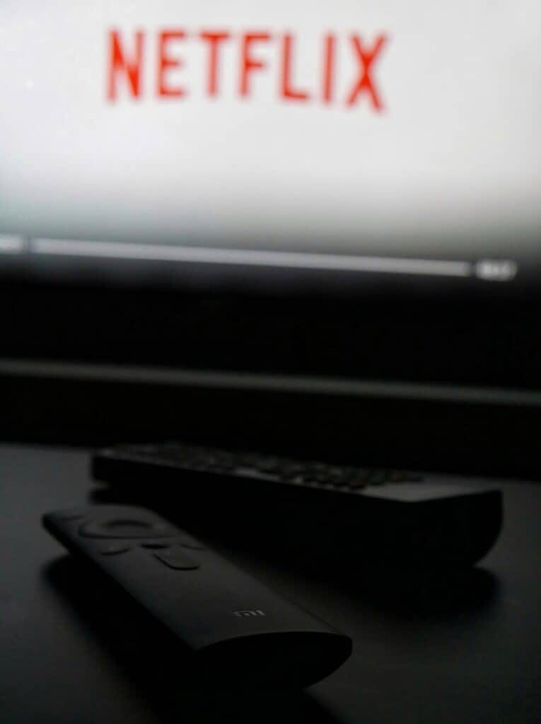 A TV showing netflix logo