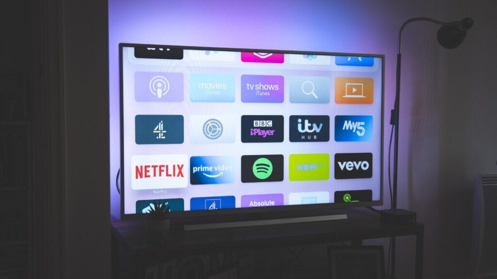 smart tv apps displayed on a TV