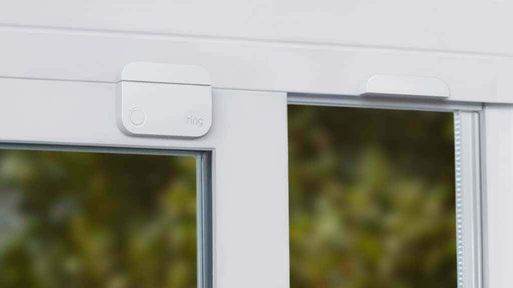 Ring Sensor mounted on the patio of a house.