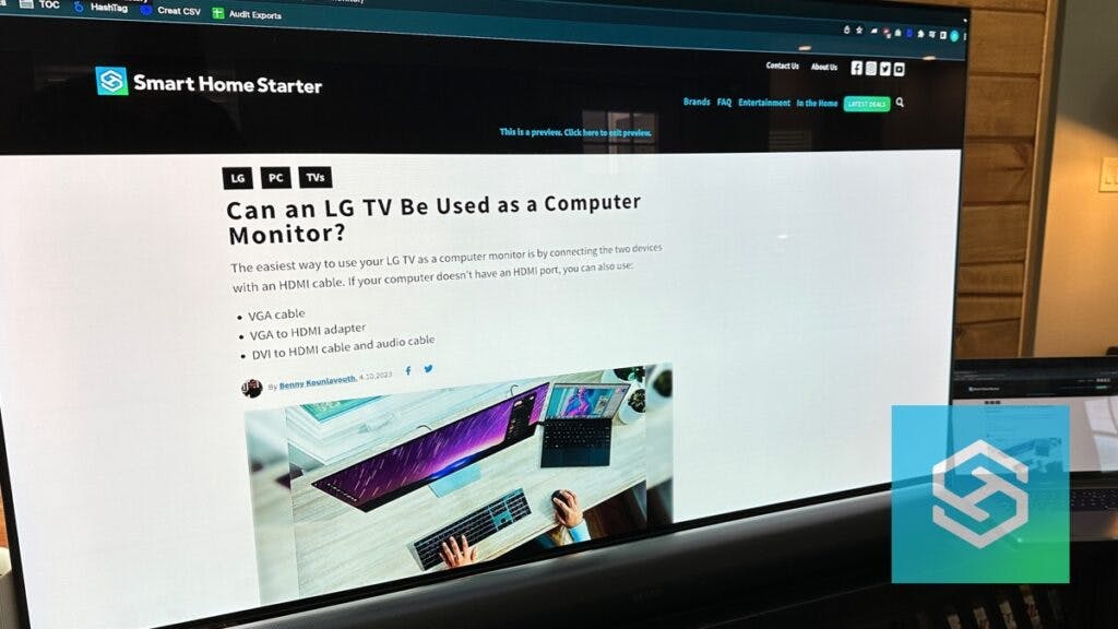LG TV with computer attached