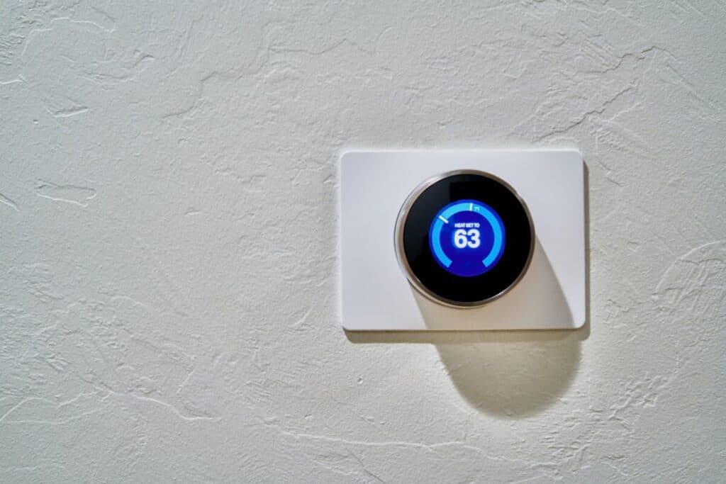 a nest thermostat at 63 degrees