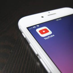 phone with app icon youtube