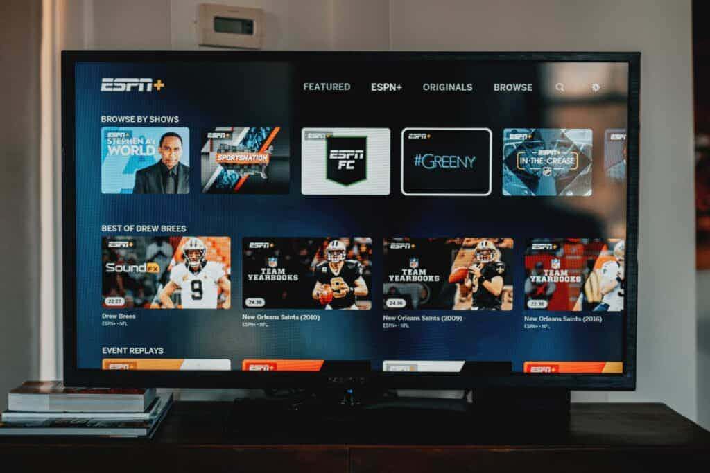 TV with streaming platform open with apps