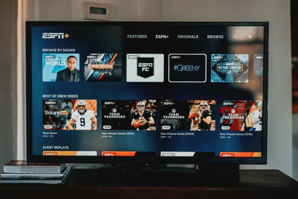 TV with streaming platform open with apps