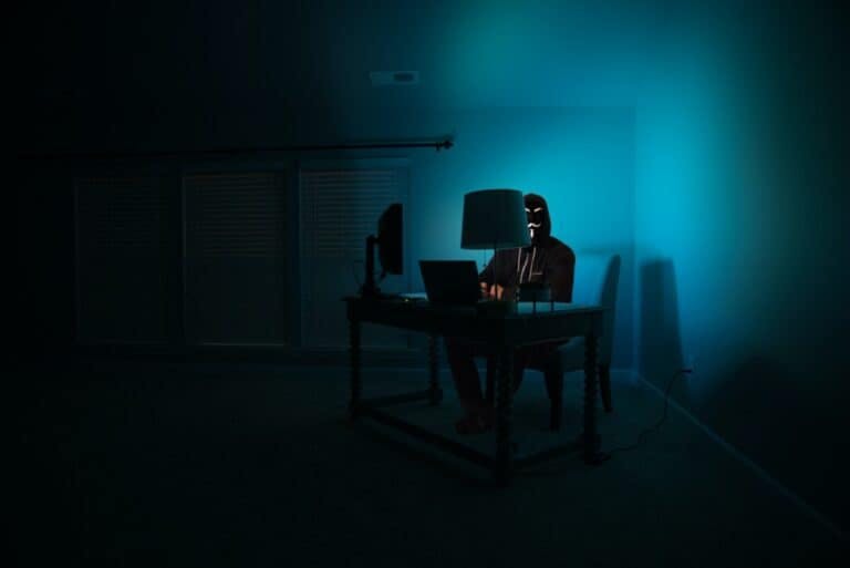 hacker at a desk