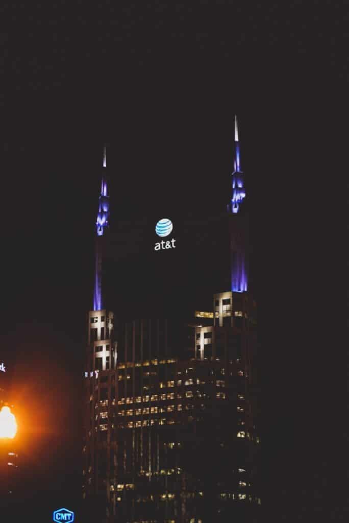 at&t logo on building