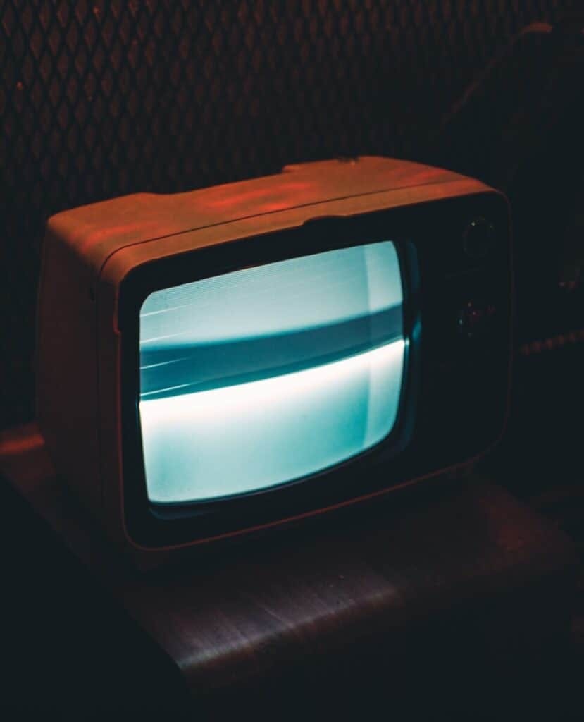 A TV with a static screen
