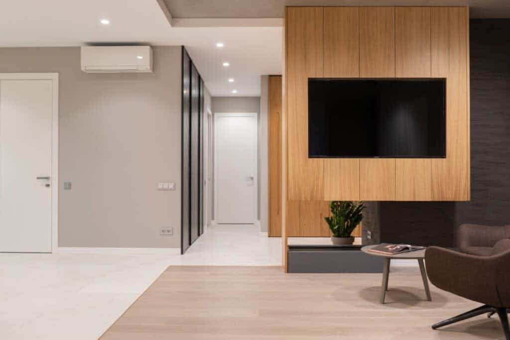 living room with smart tv