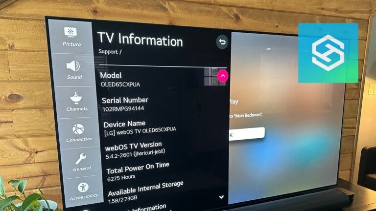 LG TV tv information screen