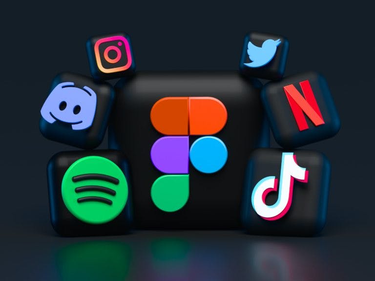 apps on black background