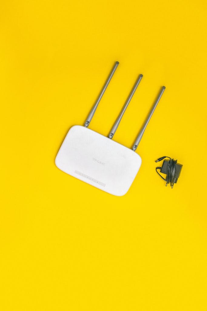 Wifi router on a yellow background
