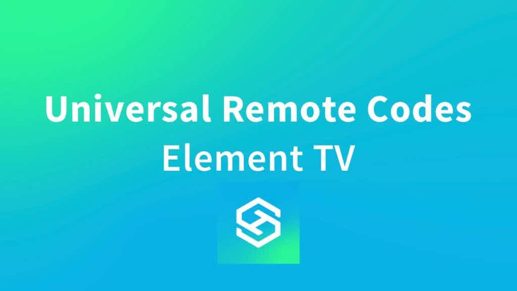 What are the Universal Remote Codes for an Element TV?