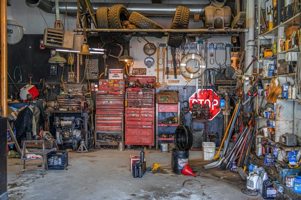 Interior of garage
