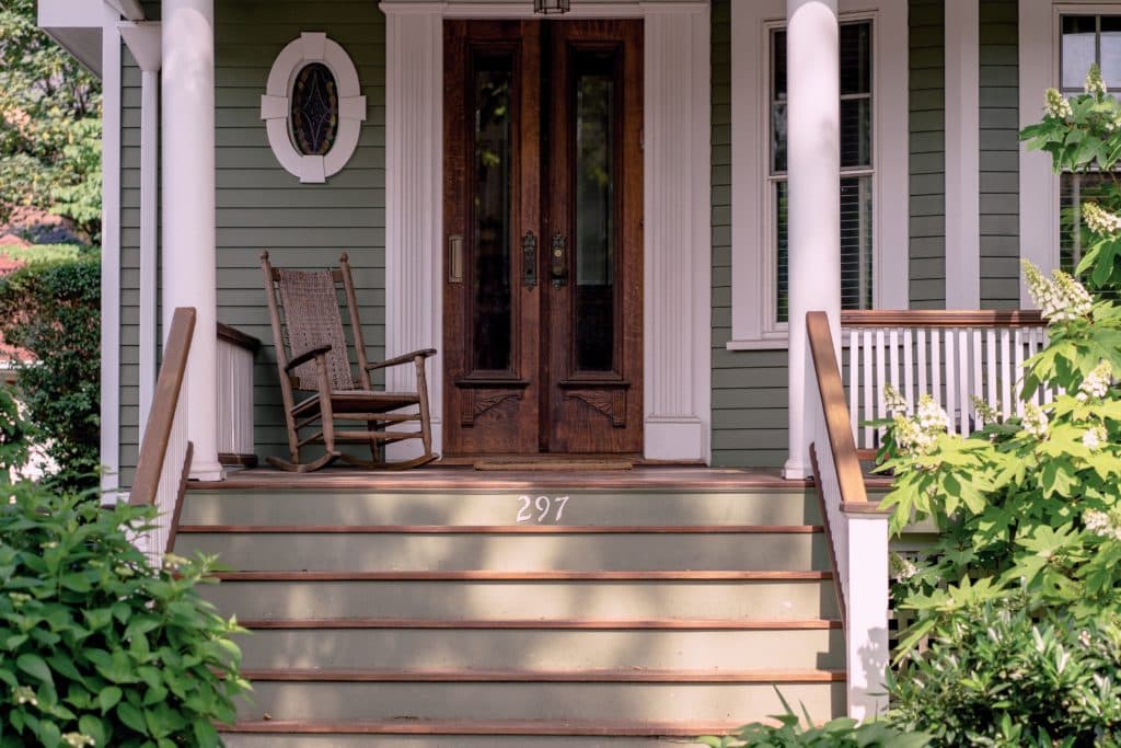 Front porch with stairs