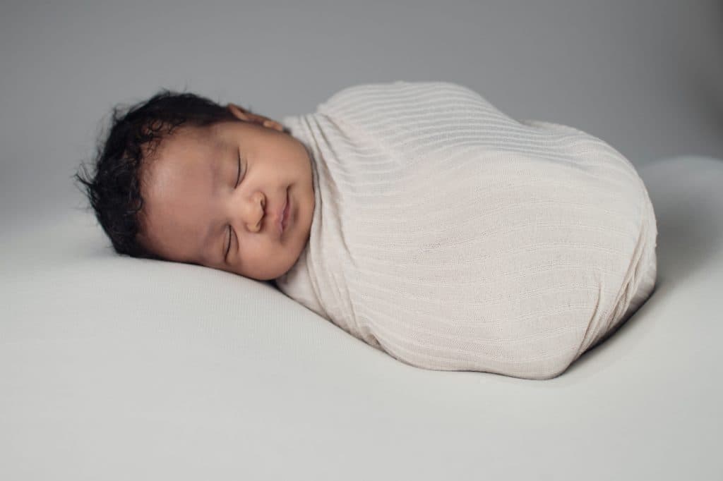 Baby wrapped in blanket