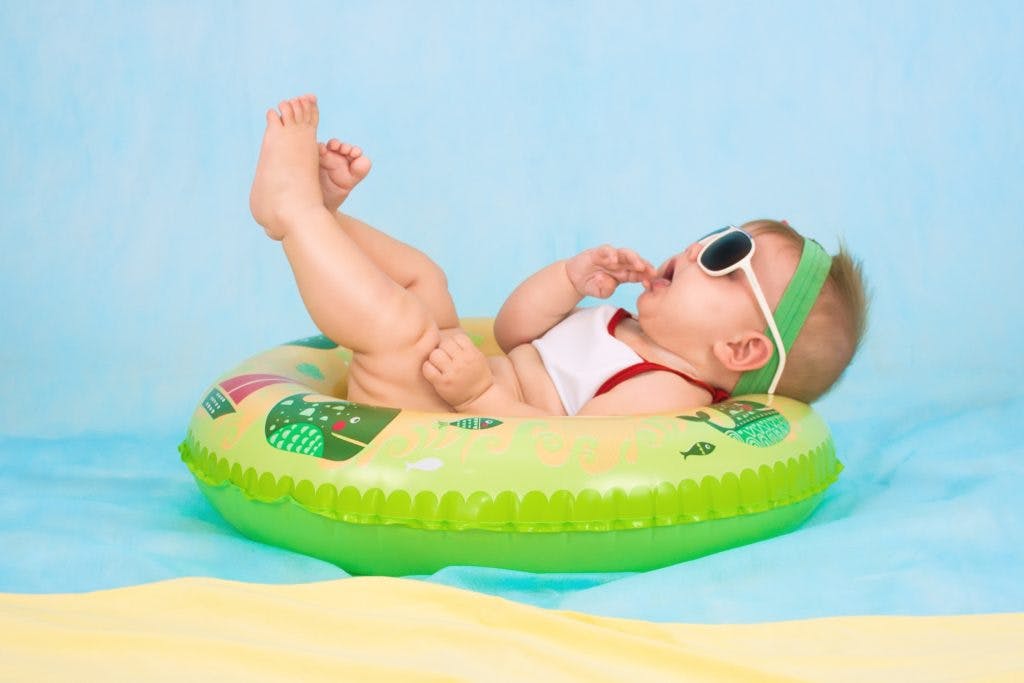 Baby in a pool floatie