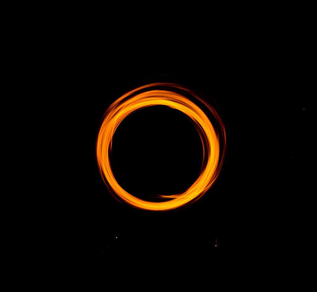 Orange light in a circle