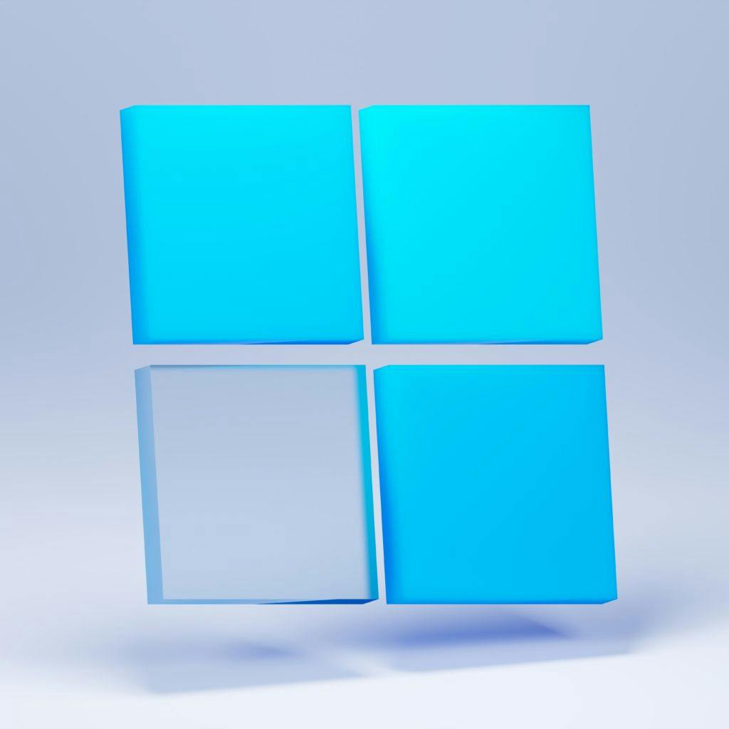 Floating blue windows logo