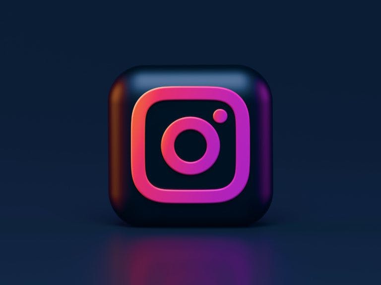 Instagram logo on dark background