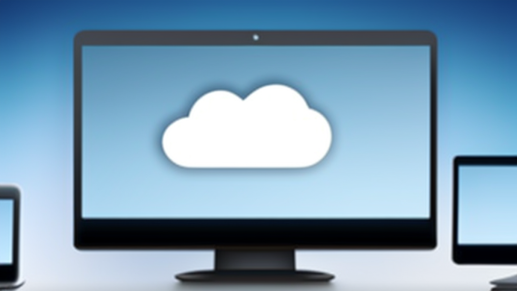 A cloud on a computer screen