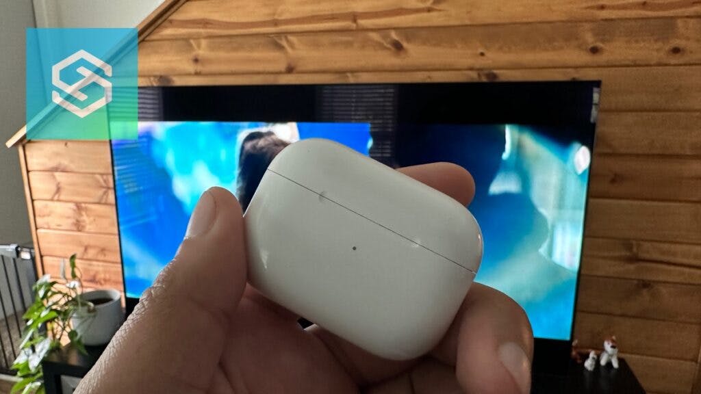 Airpods in front of LG tv