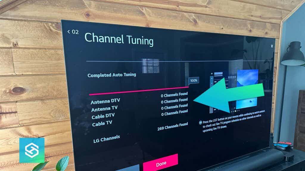 lG tv channel tuning