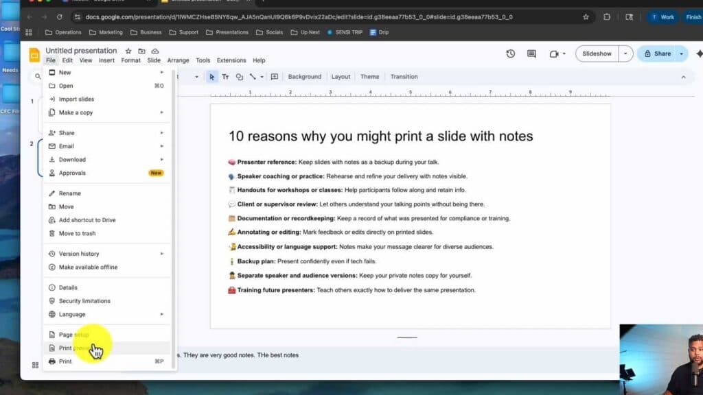 _How To Print Google Slides With Notes