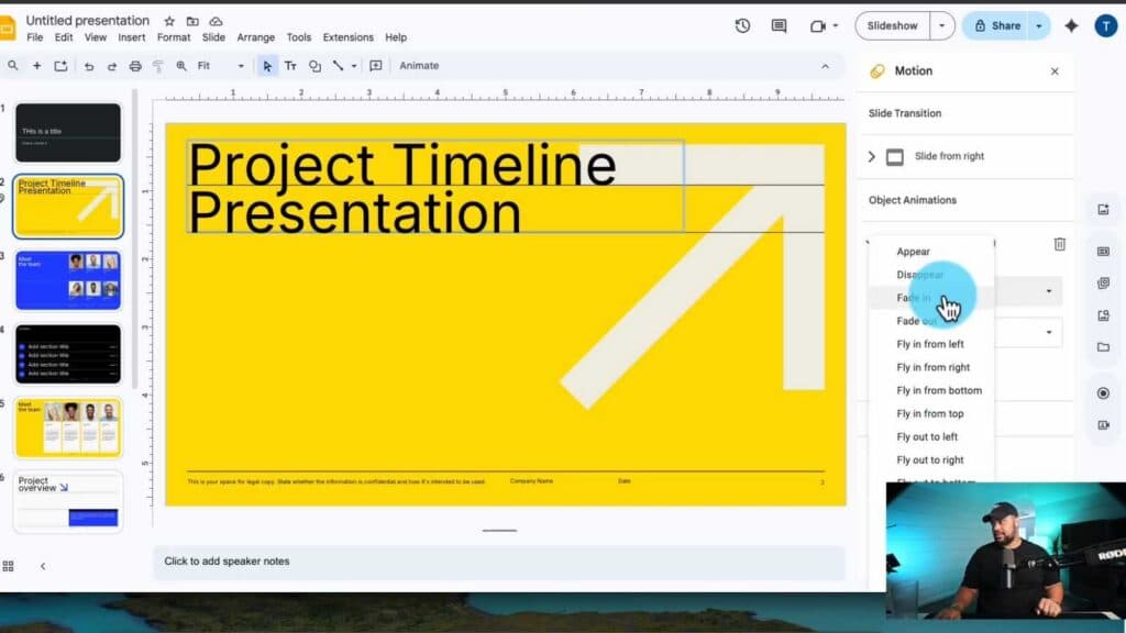 how To Add Transitions In Google Slides Pages + Objects
