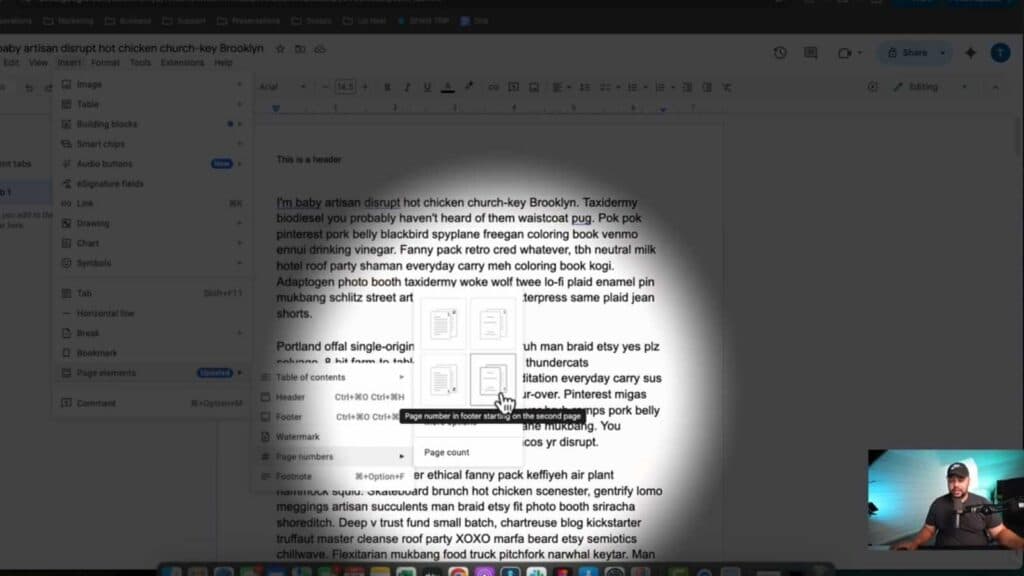 How to Add and Change Page Numbers in Google Docs