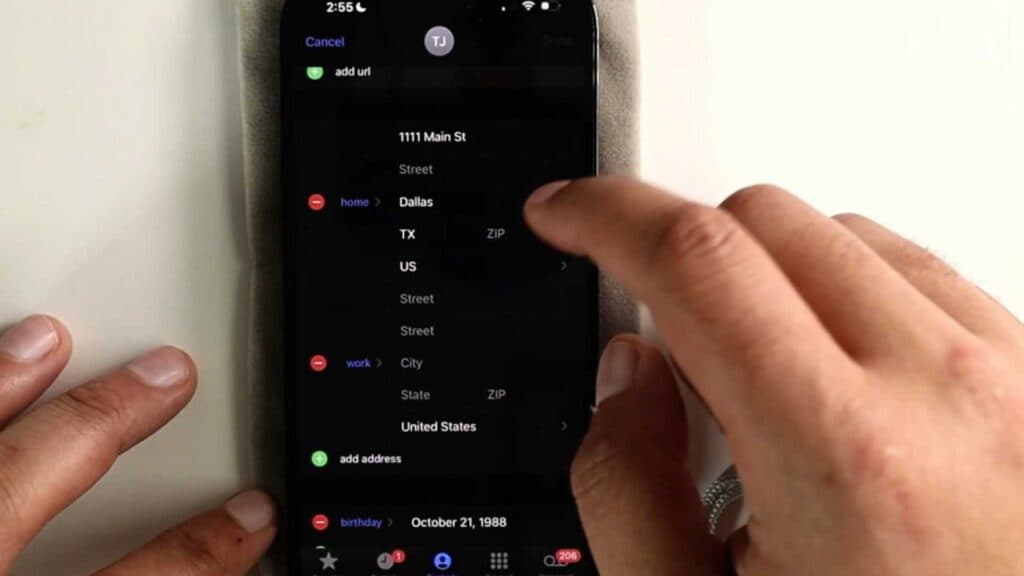 _Change your homework address on iPhone